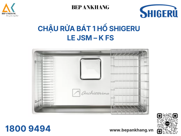  Chậu Rửa Bát 1 hố Shigeru - LE JSM – K FS - Hố vuông - Bề mặt hạt LE độc quyền